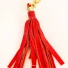 leather-fringe-charm-red-metallic-gold-metal-lobster-by-chiardo Franjuri piele – Rosu