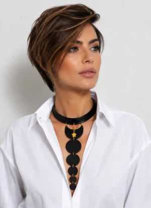 Colier piele - bijuterie piele